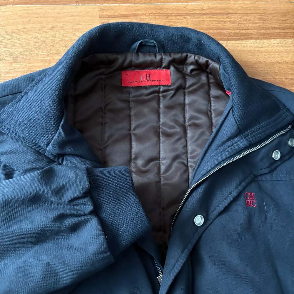 Carolina Herrera Jacket Navy Quilted Full Zip M